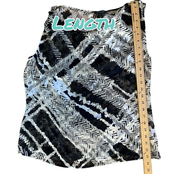 St John Sleeveless Blouse Womens Large Silk Cowl Neck Neutral Sheer Champagne - Picture 11 of 12